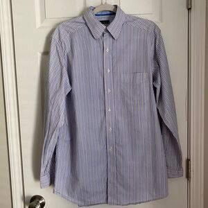 Men’s Club Room Long Sleeve Button Down Shirt Collar approx‎ 15-1/2” Size M